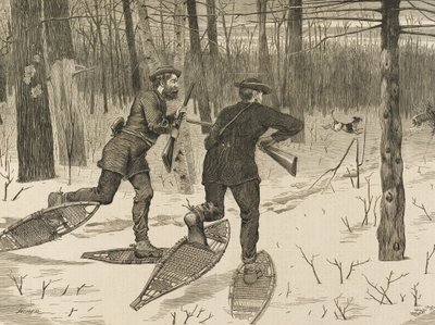 Deer-Stalking in the Adirondacks in Winter, from Every Saturday, January 21, 1871, p. 57 by Winslow Homer